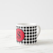 Monogram Buffalo Check & Stylish Red 6oz. エスプレッソカップ (正面右)