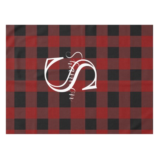 Monogram buffalo plaid テーブルクロス (正面(横))