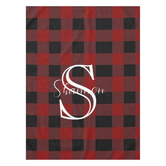 Monogram buffalo plaid テーブルクロス (正面)