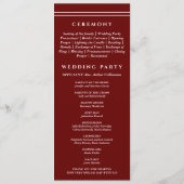 Monogram Burgundy Christian Wedding Program プログラム (裏面)