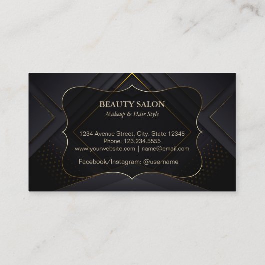 Monogram Calligraphy Gold Professional Makeup 名刺 (裏面)