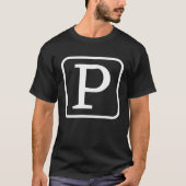 Monogram Capital Letter P Initial Alphabet Women M Tシャツ (正面)