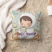 Monogram Cat Pillow Cozy Reading Nook Decor クッション (ブランケット)