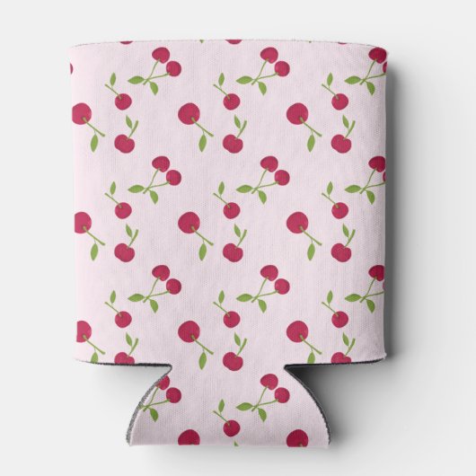  Monogram Cherry Coquette Pink Custom Cute 缶クーラー (裏面)