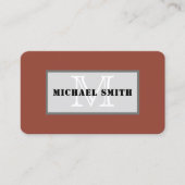 Monogram Chestnut Solid Color Background 名刺 (正面)