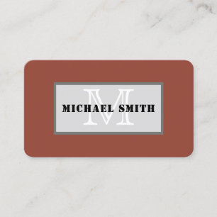 Monogram Chestnut Solid Color Background 名刺