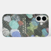 Monogram Chic Mama Abstract Green Blue White Dots Case-Mate iPhoneケース (裏面 (横))