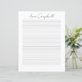 Monogram Chic Script Name Stationery Paper (スタンド正面)