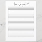 Monogram Chic Script Name Stationery Paper (正面)