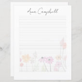 Monogram Chic Script Name Stationery Paper (正面/裏面)