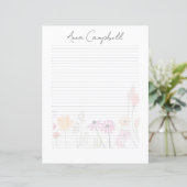 Monogram Chic Script Name Stationery Paper (スタンド正面)