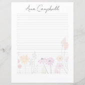 Monogram Chic Script Name Stationery Paper (正面)