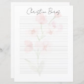 Monogram Chic Script Name Stationery Paper (正面/裏面)