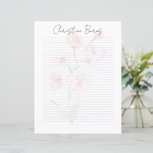 Monogram Chic Script Name Stationery Paper (スタンド正面)