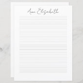 Monogram Chic Script Name Stationery Paper (正面/裏面)