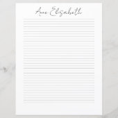 Monogram Chic Script Name Stationery Paper (正面)