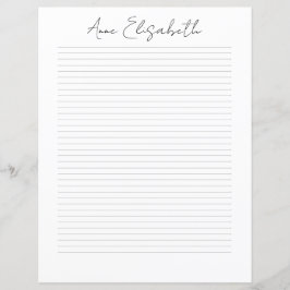 Monogram Chic Script Name Stationery Paper