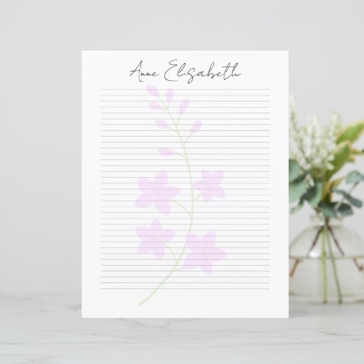 Monogram Chic Script Name Stationery Paper (スタンド正面)
