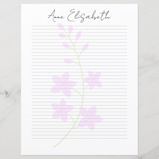 Monogram Chic Script Name Stationery Paper (正面)