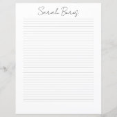 Monogram Chic Script Name Stationery Paper (正面)