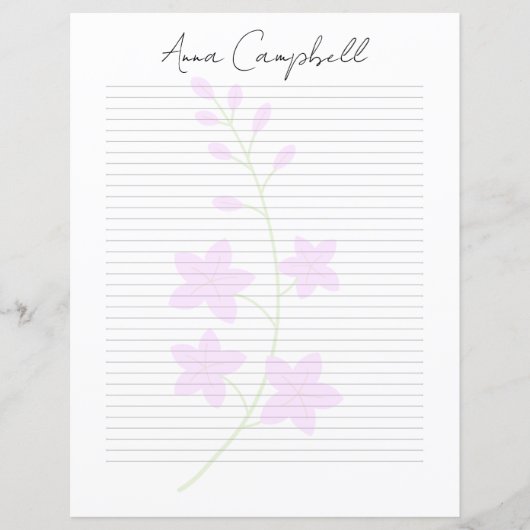 Monogram Chic Script Name Stationery Paper (正面)