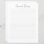 Monogram Chic Script Name Stationery Paper (正面/裏面)