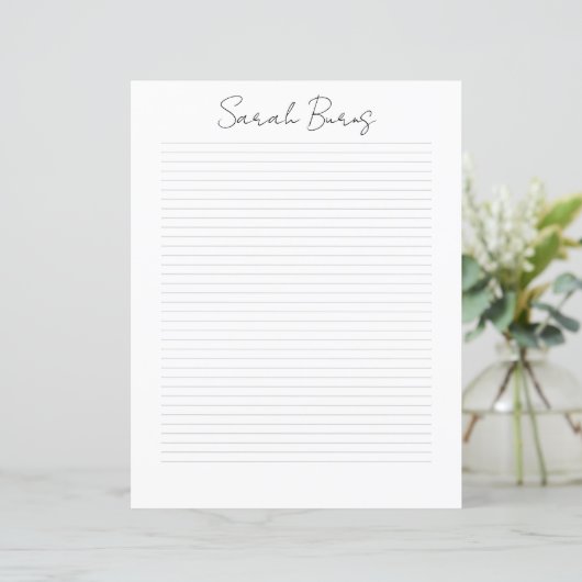 Monogram Chic Script Name Stationery Paper (スタンド正面)