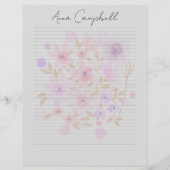 Monogram Chic Script Name Stationery Paper (正面)