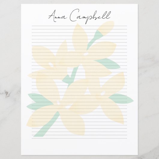 Monogram Chic Script Name Stationery Paper (正面)