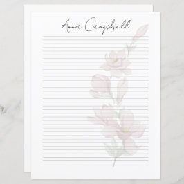 Monogram Chic Script Name Stationery Paper