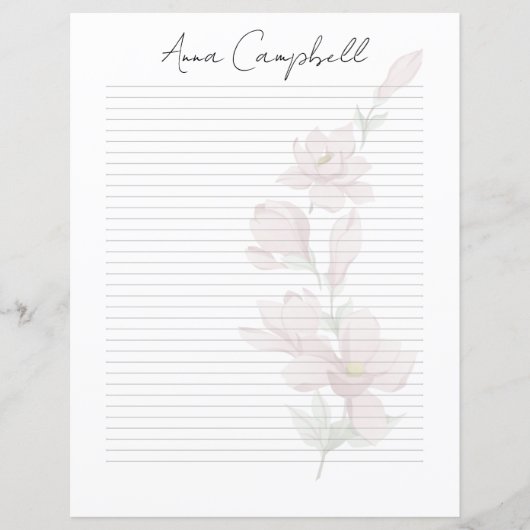 Monogram Chic Script Name Stationery Paper (正面)