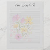 Monogram Chic Script Name Stationery Paper (正面)