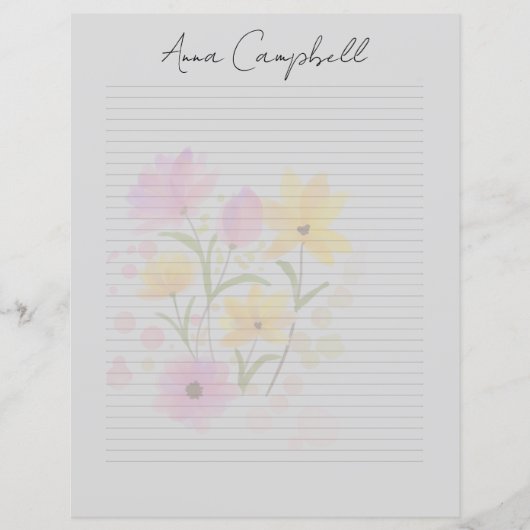 Monogram Chic Script Name Stationery Paper (正面)