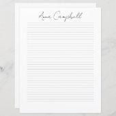 Monogram Chic Script Name Stationery Paper (正面/裏面)