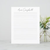 Monogram Chic Script Name Stationery Paper (スタンド正面)