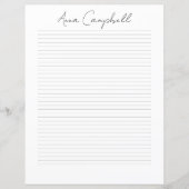 Monogram Chic Script Name Stationery Paper (正面)