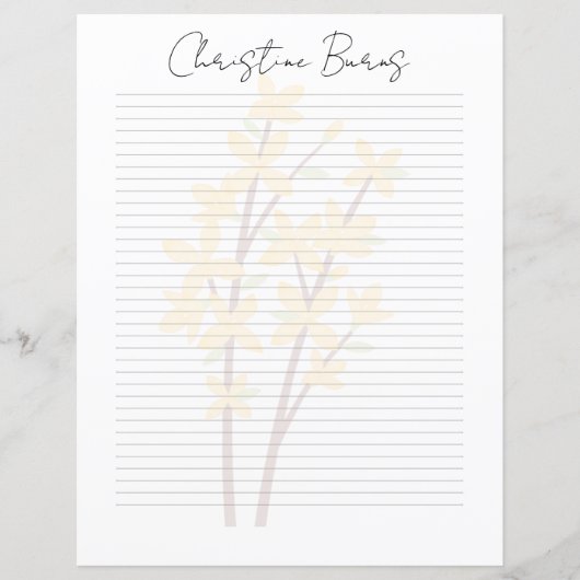 Monogram Chic Script Name Stationery Paper (正面)