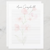 Monogram Chic Script Name Stationery Paper (正面/裏面)