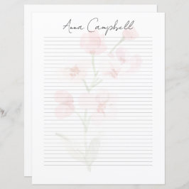 Monogram Chic Script Name Stationery Paper