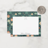 Monogram Christmasありがとう ノートカード (正面/裏面インサイチュ)