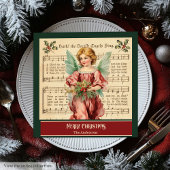 Monogram Christmas Napkins Elegant Angel Keepsake
