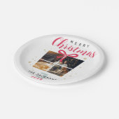 Monogram Christmas Photos, エレガント,カスタムパーティー ペーパープレート (アングル)