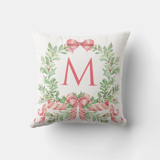 Monogram Christmas Wreath クッション (裏面)