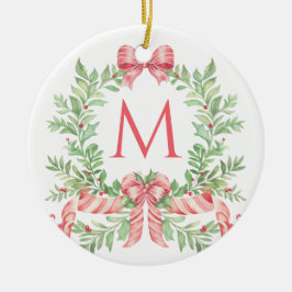 Monogram Christmas Wreath セラミックオーナメント