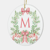 Monogram Christmas Wreath セラミックオーナメント (左)