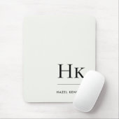 Monogram Classic Elegant Ivory White Initials マウスパッド (マウス)
