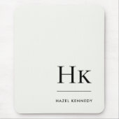 Monogram Classic Elegant Ivory White Initials マウスパッド (正面)