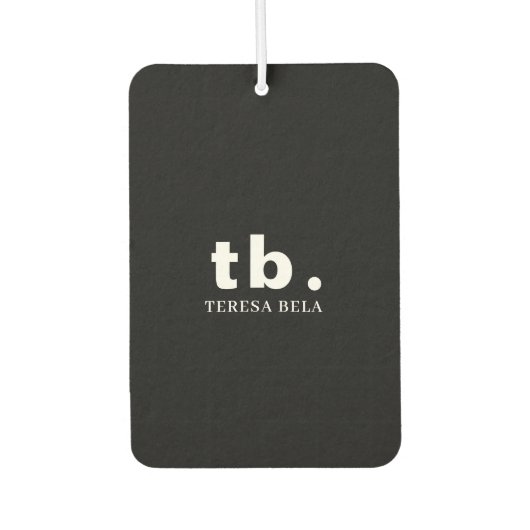 Monogram Classic Elegant Minimal Black and White カーエアーフレッシュナー (正面)