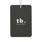 Monogram Classic Elegant Minimal Black and White カーエアーフレッシュナー (裏面)