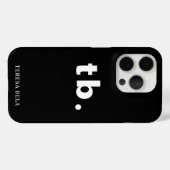 Monogram Classic Elegant Minimal Black and White Case-Mate iPhoneケース (裏面 (横))
